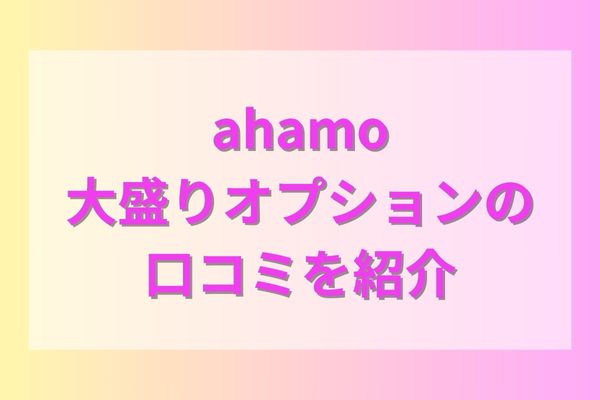 ahamo大盛りオプションの口コミを紹介